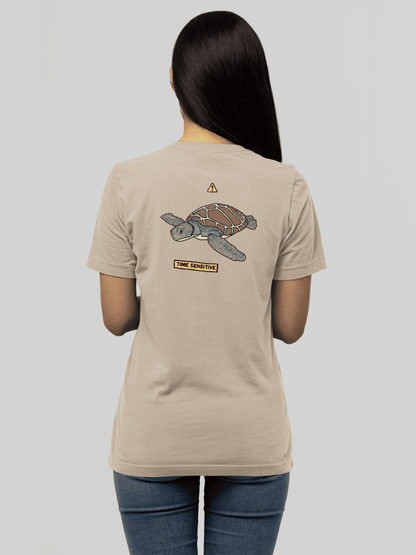 Back of Sea Turtle T-shirt. Displayed is a Sea Turtle gliding through the water. Turtle Shirt, Turtle T Shirt