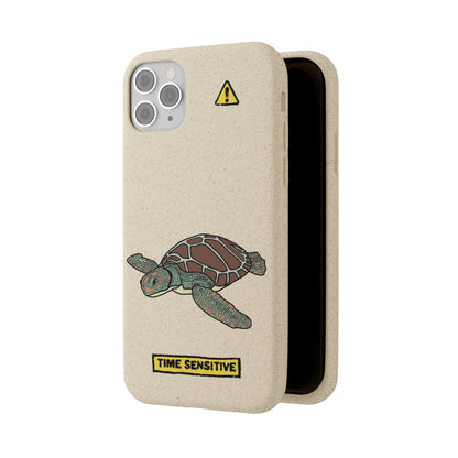 The back of The Sea Turtle Phone Case, Tan, The artwork displayed is a Sea Turtle.